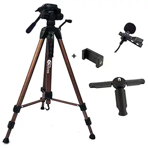 Eloies Simpex Photo Video Tripod, for Mobile and DSLR, Combo Pack Flexible Table Tripod | Tripod Mobile Mount | Lepel Microphone | Photography and Videography 64 Inch Light Weight Stand