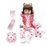 iCralde reborn puppe wurde so realistisch modelliert, dass sie extrem real aussieht und sich so anfühlt, dass sie als echtes Baby kuscheln kann. Es hat schöne handbemalte Details, Hand applizierte Wimpern, um den echten Neugeborenen Look zu erreichen.