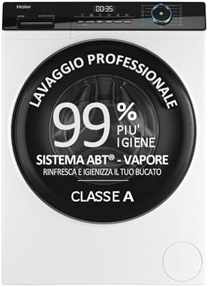 Haier I-Pro Serie 3, Lavatrice a carica frontale 9 KG, Libera Installazione, Classe A, 1400 giri, Opzione Vapore, 15 programmi, Partenza Ritardata, AxLxP 85x60x67 cm, Bianca - HW90-BP14939-S