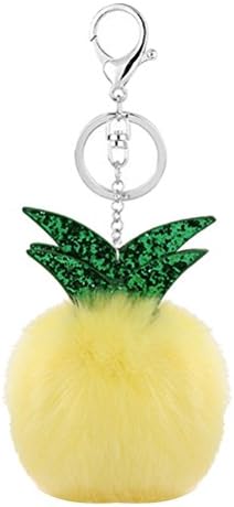 Bloomeet Plush Fluffy Pineapples Keyring Fruit Design Key Chain – Soft Bag Pendant Charm Gift