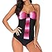 Produktbild Fearless Come Damen Badeanzug große Größen bis 5XL Badeanzug Feminine Drapierung und Farbverlauf Softcup-Büste Unterbrustband Vorderfutter Taille Strandkleidung