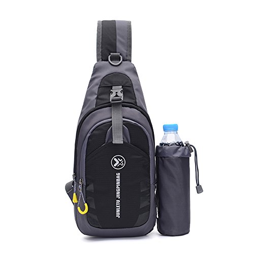 Preisvergleich Produktbild Leichte Schultertasche, Brust- / Schulter-Rucksack, wasserdicht, vielseitiger kleiner Tagesrucksack, Umhängetasche für Erwachsene oder Kinder, Schwarz