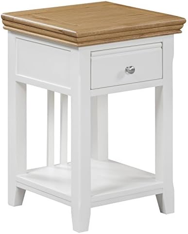 Charleston Two Tone Bedside Table in Solid Oak and Painted Cream