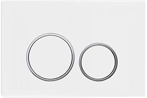 MYLAVABO Drückerplatte Weiß, passend für Geberit Vorwandelement SIGMA bzw. Geberit Duofix UP320 / (111300005), 2-Mengen Spülung (matt weiß)