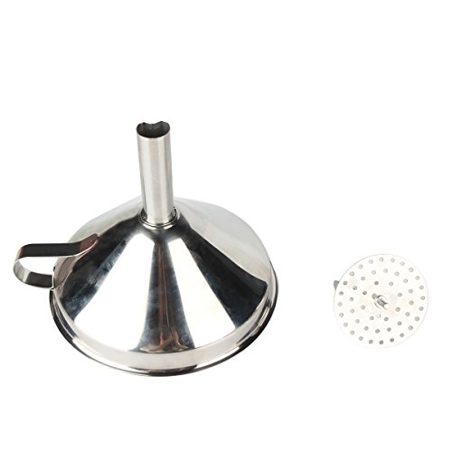 Hicollie Edelstahl Trichter mit abnehmbarem Sieb für ätherischen Öl und Mamelade, 12cm - 5