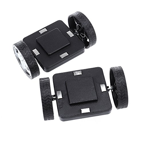 ROSENICE 2 Stück Magnet Räder für Magnetische Bausteine Konstruktionsspielzeug (Schwarz)