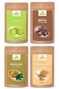 YASHU Pure Reetha (Aritha) Fenugreek Seed Herbal Henna Amla Organic Powder for Hair Conditioning | Dried Hair Care | For Men & Women (400g)