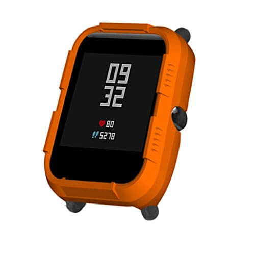 QuickZ Protector para xiaomi huami amazfit bip Youth,PC Caso Cubierta Funda de Protección para xiaomi huami amazfit bip smartwatch Reloj Fundas Protector de Carcasa (B# Naranja)
