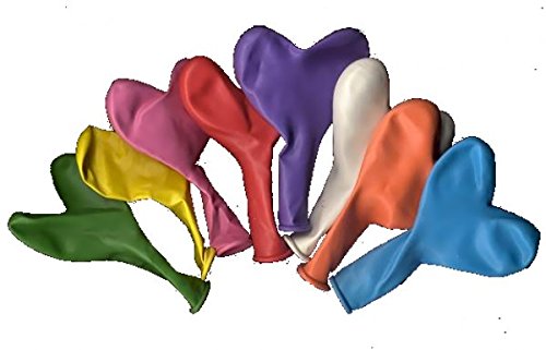 100 Herz-Luftballons Herzballons - Farbe: bunter Mix - Ø 28cm - Umfang 92cm
