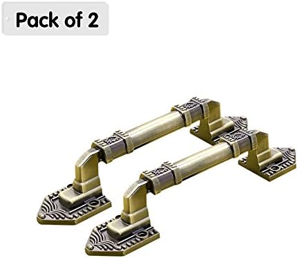 Zhi Jin 2Pcs Vintage Cabinet Door Handle Pulls Cupboard Drawer Handles Set Furniture Decoration Bronze 128mm Bronze