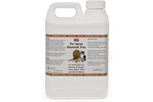 NATURAL ENZYMES KG Pet Spray 2000ml Rids & Protects from Mange, Fleas, Ticks, Mites & Itchy Skin Problems, Promotes Hair Re-Growth. SLS, Paraben, Pesticide & Chemical Free