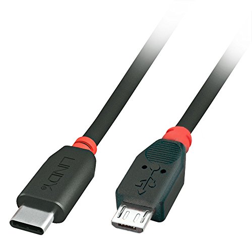 LINDY 41890 - Premium USB 2.0 Kabel Typ C Stecker zu Typ Micro-B Stecker, 0,5m