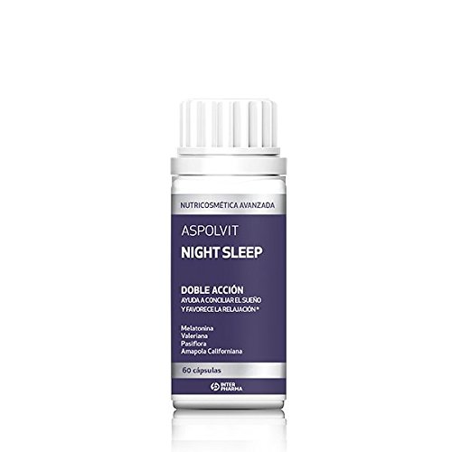 ASPOLVIT – Night Sleep Suplemento natural con melatonina que ayuda a dormir mejor y elimina el insomnio – 60 Cápsulas
