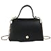 Produktbild Rosennie Damen Mode Frauen Leder Reine Farbe Umhängetasche Handytasche Schultertasche Handtasche Tote Damen Klein Schulter Messenger Bag Elegant Gürteltasche Frau Mini Ledertasche (Schwarz)
