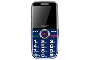 Guwet Big Button Mobile Phone for Elderly, GSM Unlocked Senior Mobile Phone, 1800mAh Battery | SOS Button | Dual-SIM Basic mobile phones | USB-C | Torch | 2.0 Inches LCD Display | G938|Blue