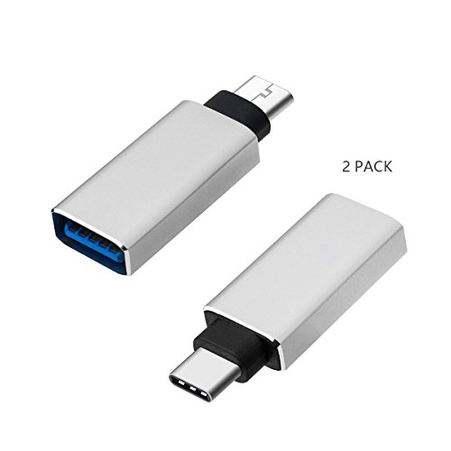 [2 Stücke] USB C Adapter auf USB 3.0 für Typ C Geräte inklusive neuen MacBook, Google Chromebook Pixel, Nokia N1 Tablet usw. (Silber) von SZCTKlink - 2