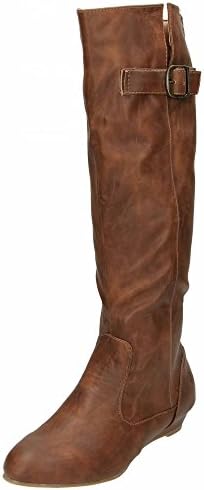Austin Trading Co Flat Knee High Wedge Heel Boots Semi Pointed Toe Brown UK 5 , EU 38 , US 7