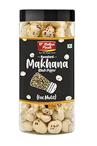 DNature Fresh Roasted Black Pepper Makhana, 100gm | Fox Nuts | Flavored Makhana | High Protein, Fiber, Gluten Free, Trans Fat | for Kids and Adults | Healthy Snacks | Organic Vegan Snacks