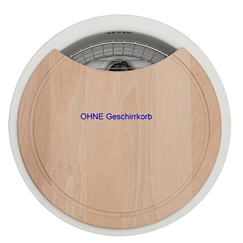 Preisvergleich Produktbild Rieber E39 weiß Einbauspüle Rundbecken Rundspüle Set mit Schneidbreit