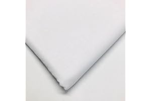JRI 100% Cotton Plain Fabric – 60 Inch Wide 150cm Wide 150GSM Material – for Sewing, Quilting, Curtain Linings, Dressmaking, Pillowcases & Totes – 10 Colors (White, 1 Metre)