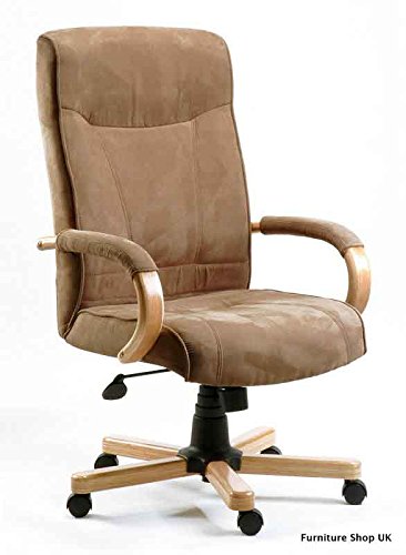 Teknik Office Guildford Brown Suede Effect Executive Office Chair, Size: Seat Height 46 - 55cm