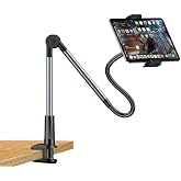 Coverzone Tablet ve Telefon Tutucu Masa Kıska&ccedil;lı Stand 360&deg; D&ouml;nebilen Ayarlanabilir Metal G&ouml;vde 4.7-12.9 İn&ccedil; Cihazlar ile Uyu