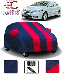 Carigiri Red and Navy Blue Car Body Cover for Honda City i-VTEC(Triple Stitched,Mirror Pocket)(Models-2008, 2009, 2010, 2011, 2012, 2013, 2014, 2015, 2016, 2017, 2018, 2019)