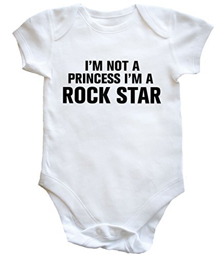 HippoWarehouse I'M NOT A PRINCESS I'M A ROCK STAR baby vest boys girls