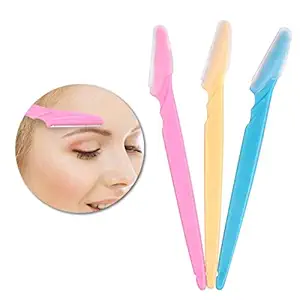 DHYANI 3 PCS Eyebrow Face Hair Removal Safety Razors Bikini Trimmer Shaper Shaver Cosmetics for Women Girls