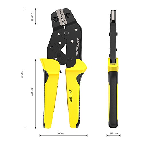 Meterk Professional Wire Crimpwerkzeug, Engineering Ratchet Anschluss Crimpzange, Stiefelringe Crimper, Anschlussklemmen 24-10AWG, 0.25-6 mm² JX-06WF - 2