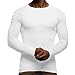 Produktbild SuperSU Herren Herbst Winter Hemd Einfarbig Slim Beiläufige Herbst Winter Langarmhemd T-Shirt Oberteil Männlich Sweatshirt Pullover Pulli mit Rundhalsausschnitt Men Blouse Sweatshirt Sweat