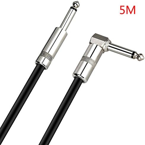 Zepthus Guitar Effects Pedal pedalboards Patch Jumper Cable Cord Instrument Lead 3m (10ft) (1/4") Type Straight and L Shape Plugs for Electric Guitar Bass Keyboard and More (Length: 5M)