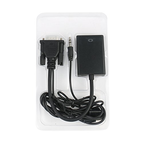 Hunye 2in1 Zubehör Set: 1 x Konverter VGA Video Stecker auf HDMI Buchse 1080P Adapter Kabel für TV HDTV AV Video PC Notebook Computer und Projektor + 1 x USB auf Micro USB Kabel, Ton- und Bild-Übertragung - 3