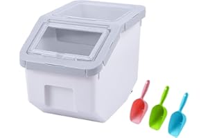 ‎UOTYLE Uotyle Futtertonne, Futtertonne Hund Luftdicht Tierfutterbehälter Mit Deckel ＆ Futterschaufel PP Tierfutterbehälter Für Hundefutter Katzenfutter Aufbewahrung（Grau）