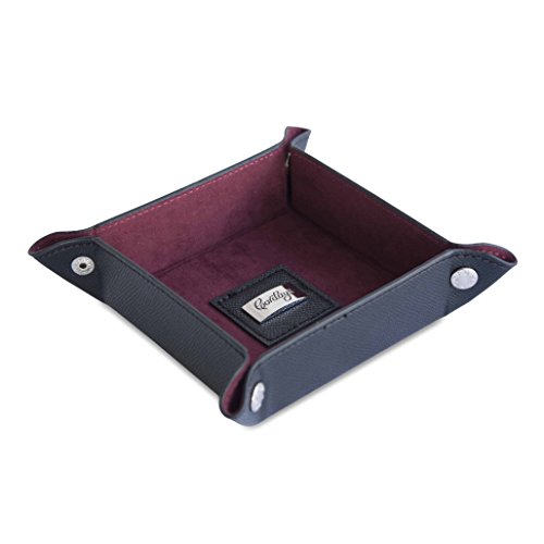 Cordays - Bandeja Vacía Bolsillos en Piel Sintética Bandeja Organizadora - Hecho a Mano- Color Negro CDM-00029