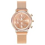 ★ FÁCIL DE DISTINGUIR EL TIEMPO EN LA OSCURIDAD: las manos de este delgado reloj utilizan una sustancia fluorescente especial que brilla en la oscuridad (debe absorber suficiente luz antes de que brille).