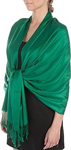 UK Stock Silky Soft Solid Pashmina Feel Shawl / Wrap / Stole Fast Delivery High Quality (Emerald Green)