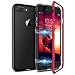 Produktbild CE-Link Kompatibel mit iPhone 7 Plus Hülle iPhone 8 Plus Hülle Glas mit Magnetisch Panzerglas Durchsichtig Handyhülle Transparent Hard Case Ultra Slim Dünn 360 Grad Full Body - Rot + Schwarz