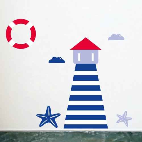 Wandkings Maritim Wandsticker Set, 17 Aufkleber, 2 DIN A4 Bögen, Gesamtfläche 60 x 20 cm - 5