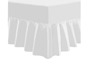 NIYS LUXURY BEDDING Arizone T180 Percale Standard Fitted Sheet in 14 Colours (White, King)