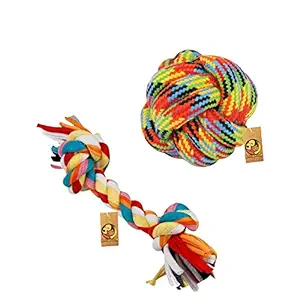 Foodie Puppies Durable Dog Chew Rope Toy Combo for Small to Medium Dogs - Interactive Teething Rope Toy to Play with (Color May Vary)