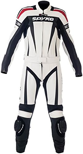 Spyke Kaver DIV Leather Motorcycle Bodysuit for Men White/Black/Red 46 EU 60 white / black / red