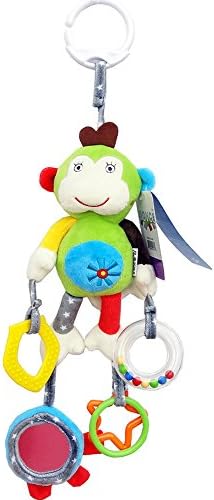 APig Plush Stuffed Animal Infant Bed Pram Pushchair Pendant Toy for 0 1 2 Years Old Infant- Monkey
