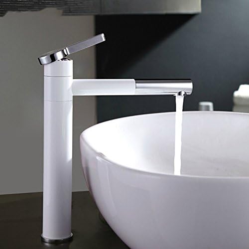 ZHFC- -White faucet, white paint, bathroom faucet, heightening, 360 pot mouth, revolving container, sink, toilet faucet, bibcock, torneira,A