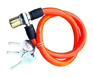 TT Cable Lock for Bike,Helmet, Cycle and Luggage, Multipurpose Use, 2 Ft Long with 03 Key (Color May Vary)