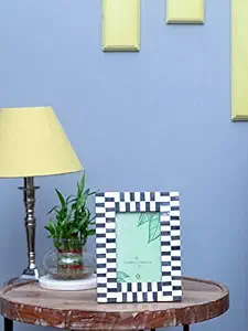 Casa Decor Stone Ally Photo Frame Table Top Decorations - (4x6 inch, Grey/White)