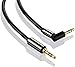 Price comparison product image Poppstar - 1m AUX 3.5mm Stereo Audio Cable (straight to angled 90°, gold plated), speaker cable for headphones, smartphone, MP3 player, car radio, black