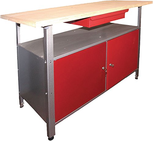 Preisvergleich Produktbild Metall Werkbank 1200X600X850mm, 2 Abschließbare Türen