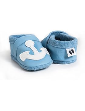 little foot company® 739 Krabbelschuhe Babyschuhe Lauflernschuhe Anker weiches Leder hellblau