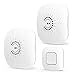 Price comparison product image 1byone Easy Chime Wireless Doorbell Kit, 2 Battery Operated Receiver & 1 Push Button With CD Quality Sound and 100 Meters Range